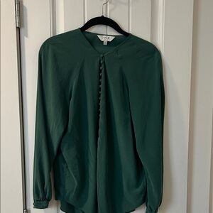 Joie Deep Green Blouse with Button Detail